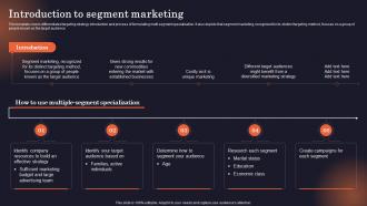 Introduction To Segment Marketing Why Is Identifying The Target Market