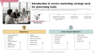 Introduction To Service Marketing Strategy Used Business Operational Efficiency Strategy SS V