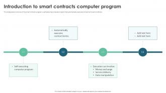 Introduction To Smart Contracts Computer Program Ppt Inspiration Skills