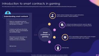 Introduction To Smart Contracts In Gaming Introduction To Blockchain Enabled Gaming BCT SS