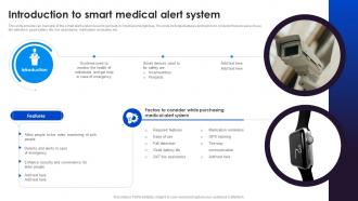 Introduction To Smart Medical Adopting Smart Assistants To Increase Efficiency IoT SS V