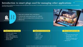 Introduction To Smart Plugs Used For Managing Other Applications Iot Smart Homes Automation IOT SS