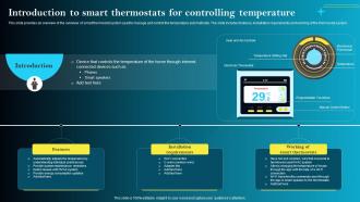 Introduction To Smart Thermostats For Controlling Temperature Iot Smart Homes Automation IOT SS