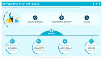 Introduction To Social DAOs Introduction To Decentralized Autonomous BCT SS