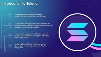 Introduction To Solana As A Key Cryptocurrency Training Ppt