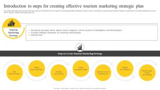 Introduction To Steps For Creating Effective Tourism Guide On Tourism Marketing Strategy SS