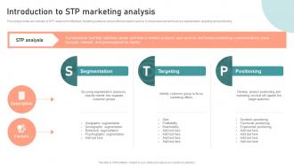 Introduction To Stp Marketing Analysis Customer Segmentation Targeting And Positioning Guide