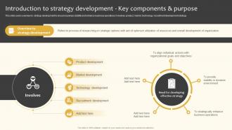 Introduction To Strategy Development Key Components Implementing Product And Market Strategy SS
