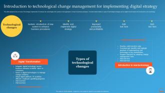 Introduction To Technological Change Management Change Management Training Plan