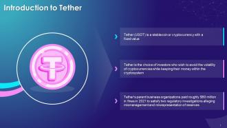 Introduction To Tether As A Key Cryptocurrency Training Ppt