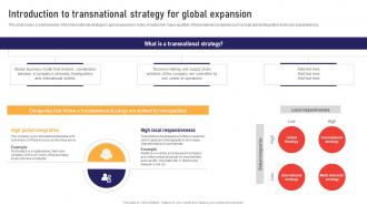 Introduction To Transnational Strategy Global Business Strategies Strategy SS V