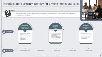 Introduction To Urgency Strategy For Driving Effective Sales Techniques To Boost Business MKT SS V