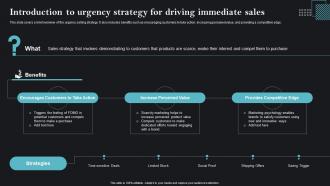 Introduction To Urgency Strategy Sales Strategies To Achieve Business MKT SS