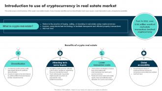 Introduction To Use Of Cryptocurrency In Real Estate Market Exploring The Role BCT SS