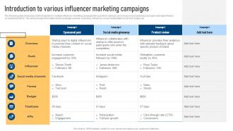 Introduction To Various Influencer Effective Marketing Strategies For Bootstrapped Strategy SS V