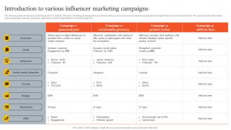 Introduction To Various Influencer Marketing Campaigns Innovative Marketing Strategies For Tech Strategy SS V