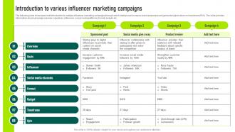 Introduction To Various Influencer Marketing Campaigns Marketing Your Startup Best Strategy SS V
