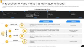 Introduction To Video Marketing Technique Modern Marketing Techniques PPT PowerPoint Strategy SS