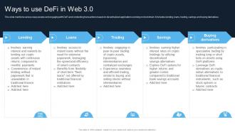 Introduction To Web 3 0 Era Ways To Use Defi In Web 3 0 BCT SS