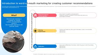 Introduction To Word Of Mouth Marketing For Creating Customer Recommendations