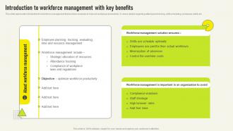 Introduction To Workforce Management Comprehensive Guide For Deployment Strategy SS V