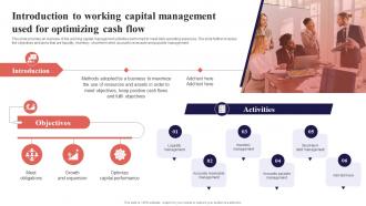 Introduction To Working Capital Management Used For Organization Function Strategy SS V
