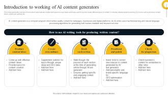 Introduction To Working Of AI Content Generators AI Text To Image Generator Platform AI SS V