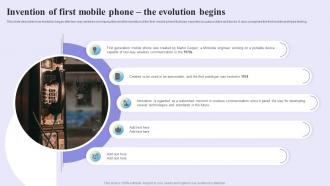 Invention Of First Mobile Phone The Evolution Begins 1G To 5G Evolution Ppt Portrait
