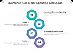 Inventories consumer spending discussion corporate image sustainable symbol