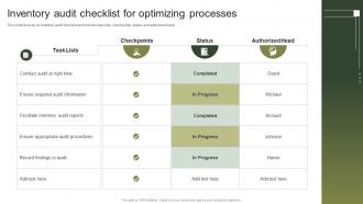 Inventory Audit Checklist For Optimizing Processes