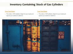 Inventory containing stock of gas cylinders