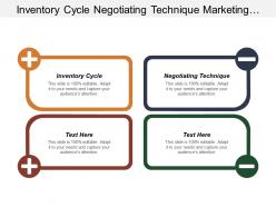 Inventory cycle negotiating technique marketing segment personal development
