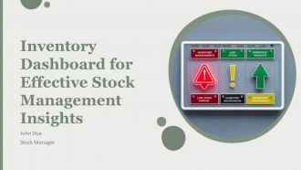 Inventory Dashboard For Effective Stock Management Insights PPT Mockup AT