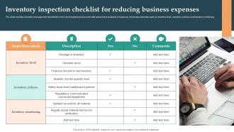Inventory Inspection Checklist For Reducing Business Expenses