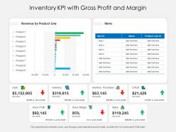 Inventory KPI With Gross Profit And Margin