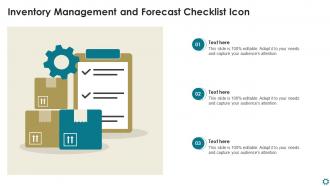 Inventory Management And Forecast Checklist Icon
