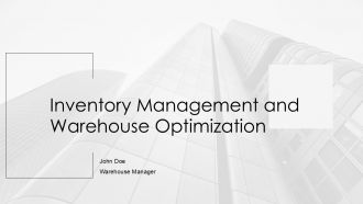 Inventory Management And Warehouse Optimization PPT PowerPoint AT