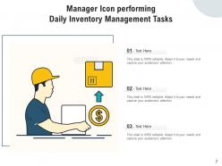 Inventory management icon artificial intelligence integration executive performing
