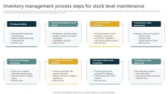 Inventory Management Process Steps For Stock Level Maintenance