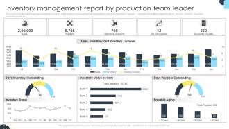 Inventory Management Report By Production Team Leader