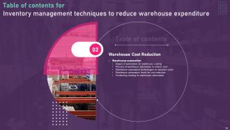 Inventory Management Techniques To Reduce Warehouse Expenditure Complete Deck Template Downloadable