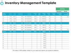 Inventory Management Template Table Ppt Powerpoint Presentation Icon Images