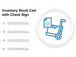Inventory stock cart with check sign