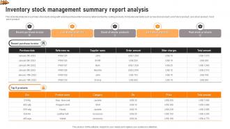 Inventory Stock Management Summary Report Analysis