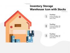 Inventory storage warehouse icon with stocks