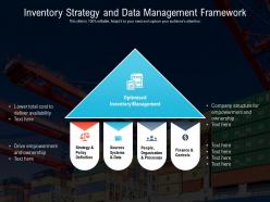 Inventory strategy and data management framework