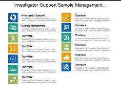 Investigator support sample management system integration user training