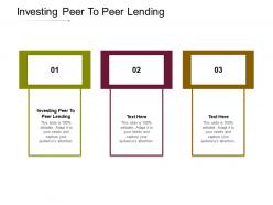 Investing peer to peer lending ppt powerpoint presentation file skills cpb