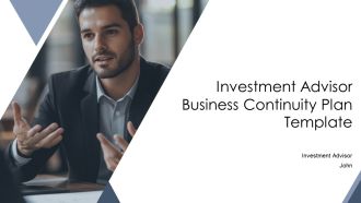 Investment Advisor Business Continuity Plan Template PPT Structure ACP