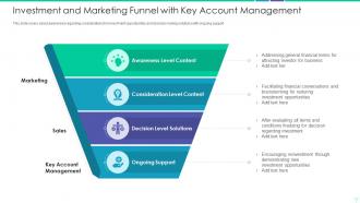 Investment and marketing funnel with key account management